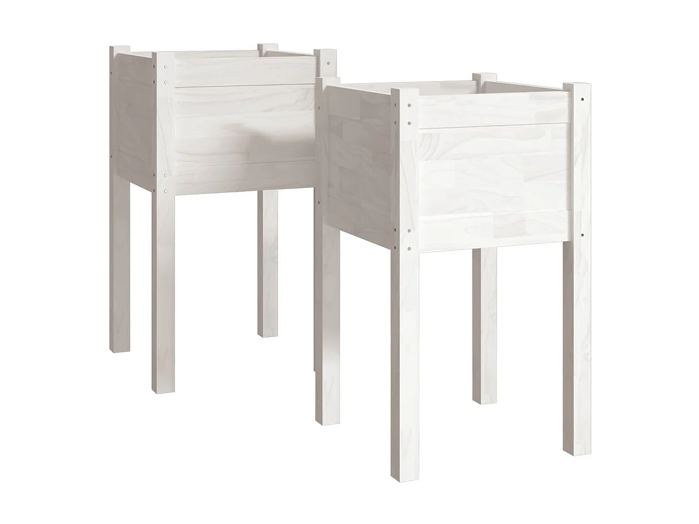 Jardinières d'extérieur 2 pcs Blanc 40x40x70 Bois de pin