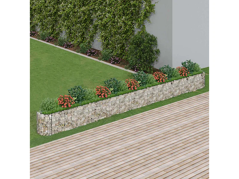 Lit surélevé à gabion Fer galvanisé 610x50x50