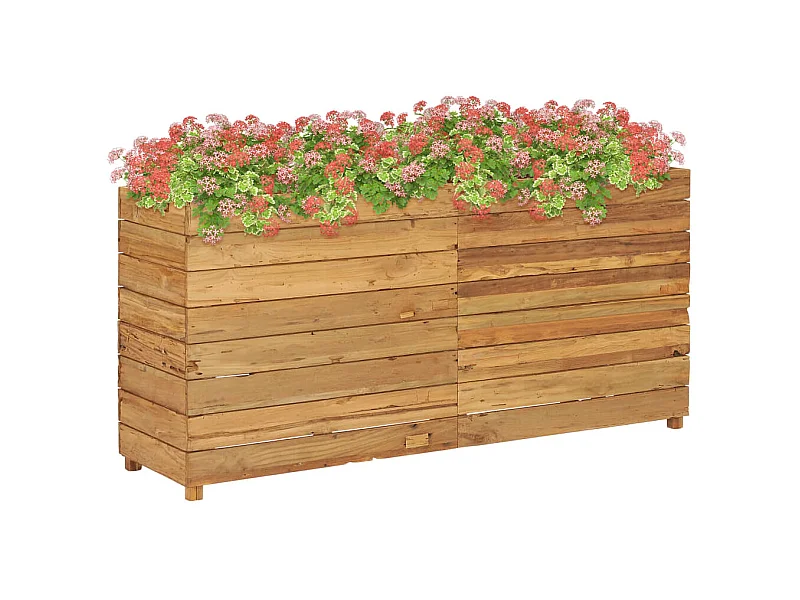 Jardinière 150x40x72 Bois de teck recyclé et acier