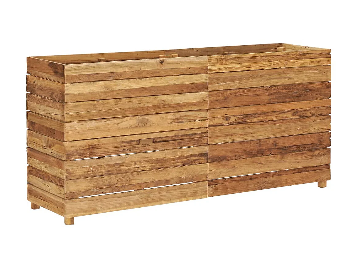 Jardinière 150x40x72 Bois de teck recyclé et acier