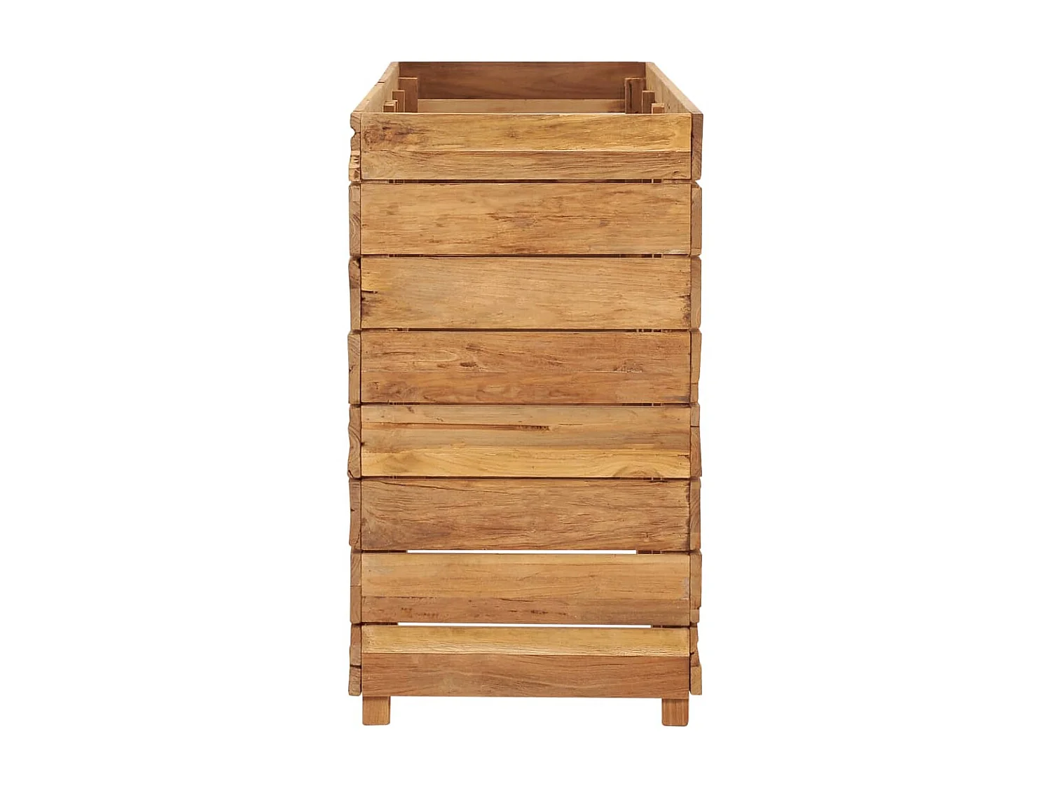 Jardinière 150x40x72 Bois de teck recyclé et acier