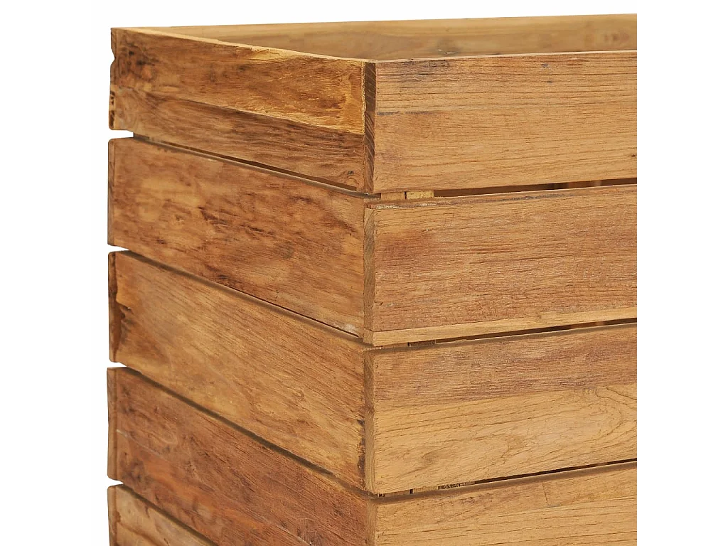 Jardinière 150x40x72 Bois de teck recyclé et acier