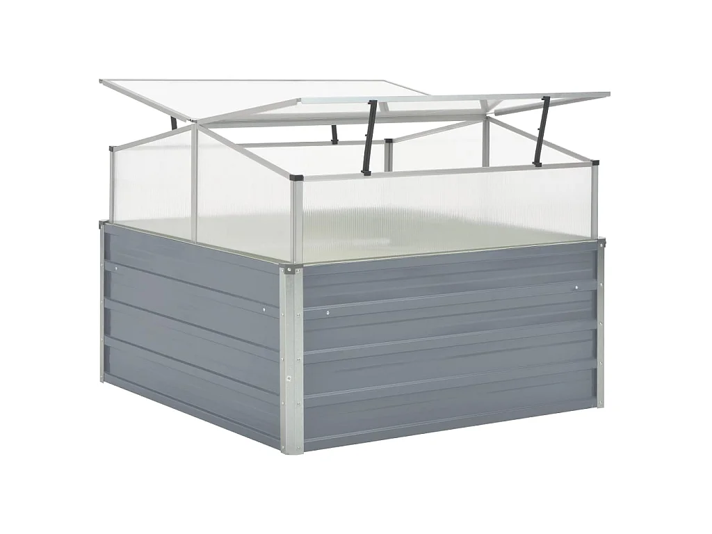 Serre 100 x 100x85 Grise Acier galvanisé