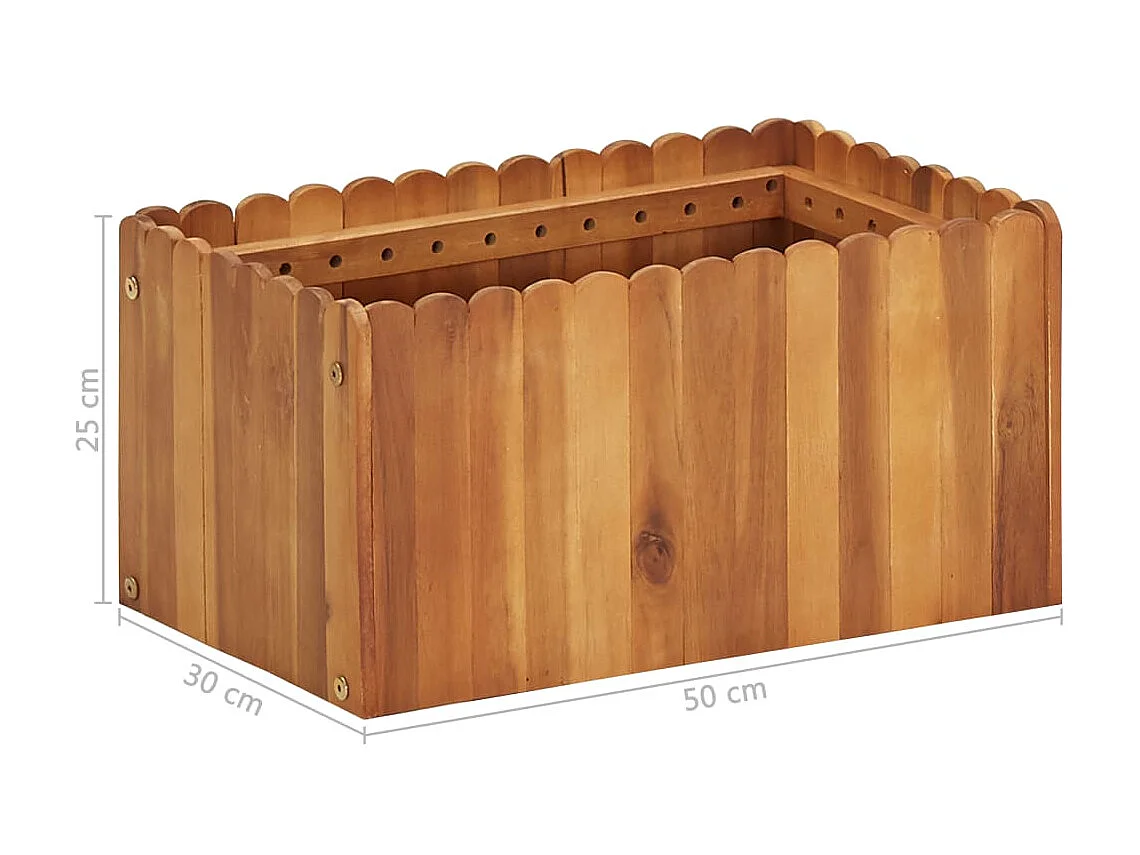 Jardinière 50x30x25 Bois massif d'acacia