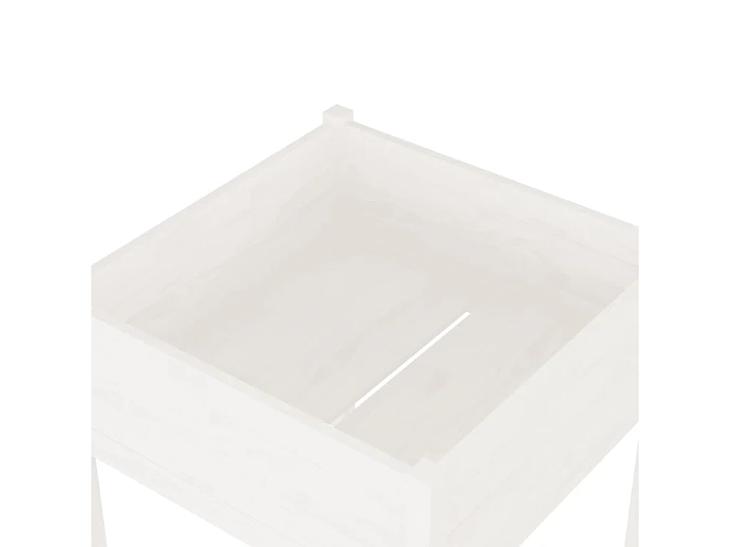 Jardinières 2 pcs Blanc 70x70x70 Bois de pin massif