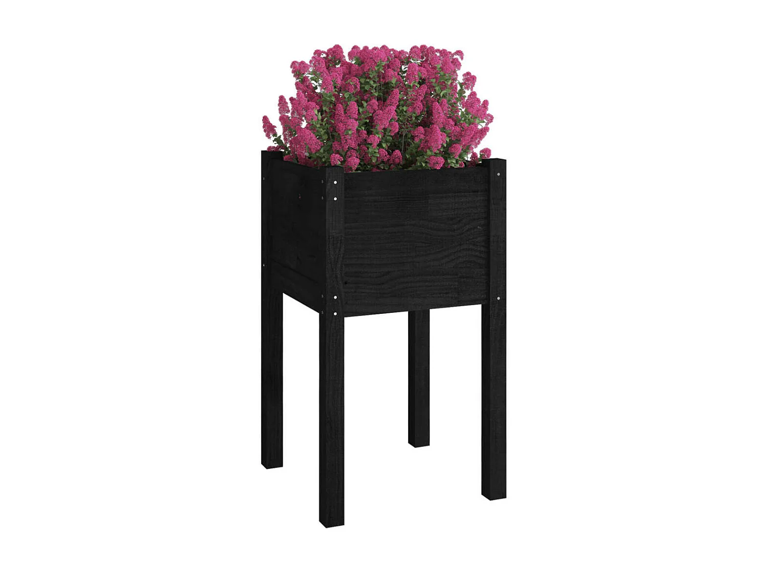 Jardinières d'extérieur 2pcs Noir 40x40x70 Bois de pin massif