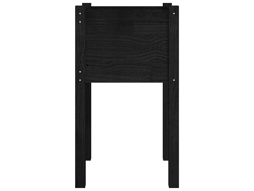 Jardinières d'extérieur 2pcs Noir 40x40x70 Bois de pin massif