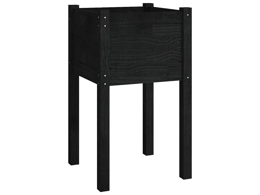 Jardinières d'extérieur 2pcs Noir 40x40x70 Bois de pin massif