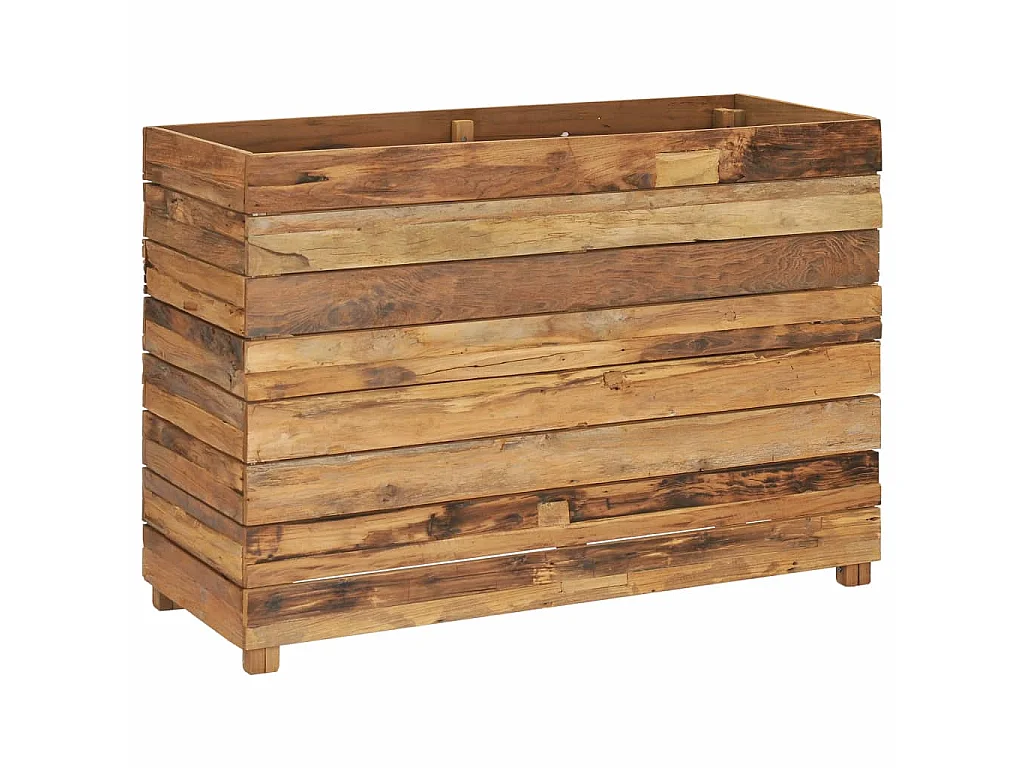 Jardinière 100x40x72 Bois de teck recyclé et acier