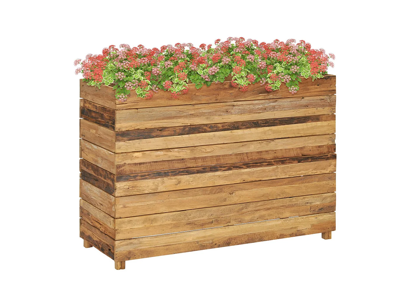 Jardinière 100x40x72 Bois de teck recyclé et acier