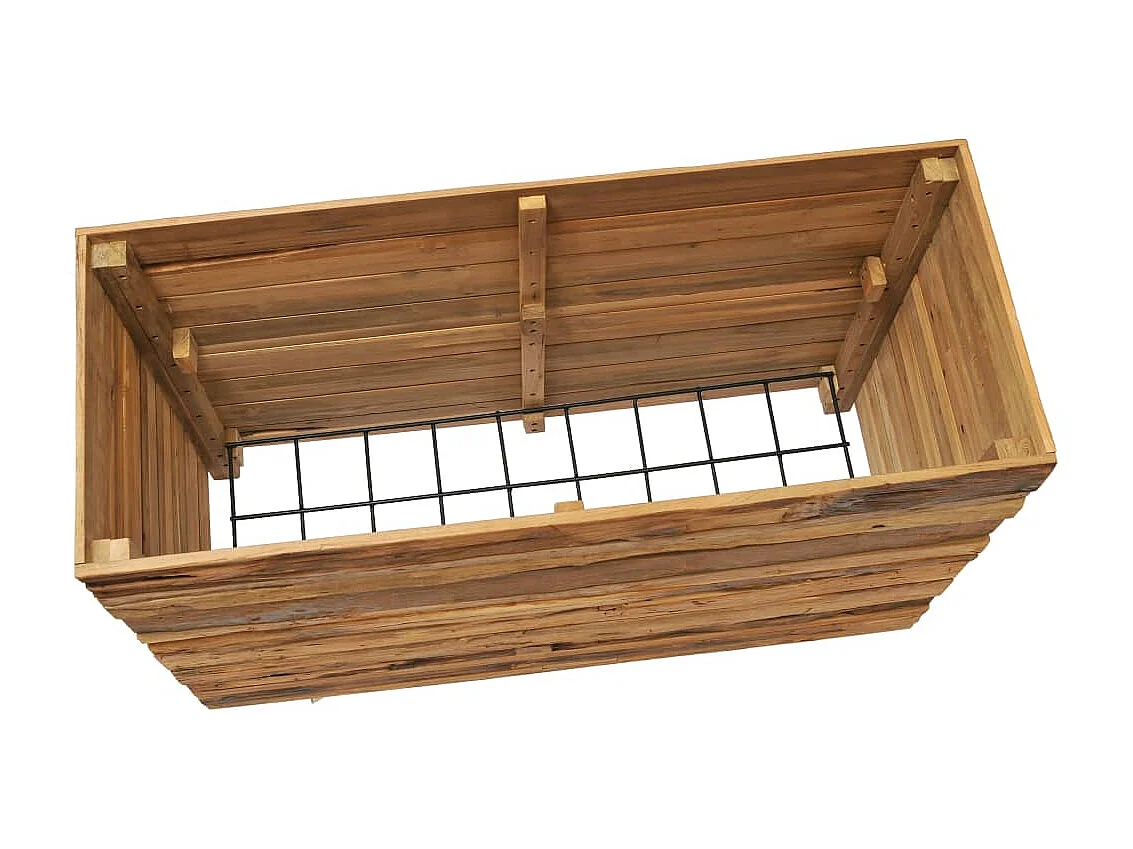 Jardinière 100x40x72 Bois de teck recyclé et acier