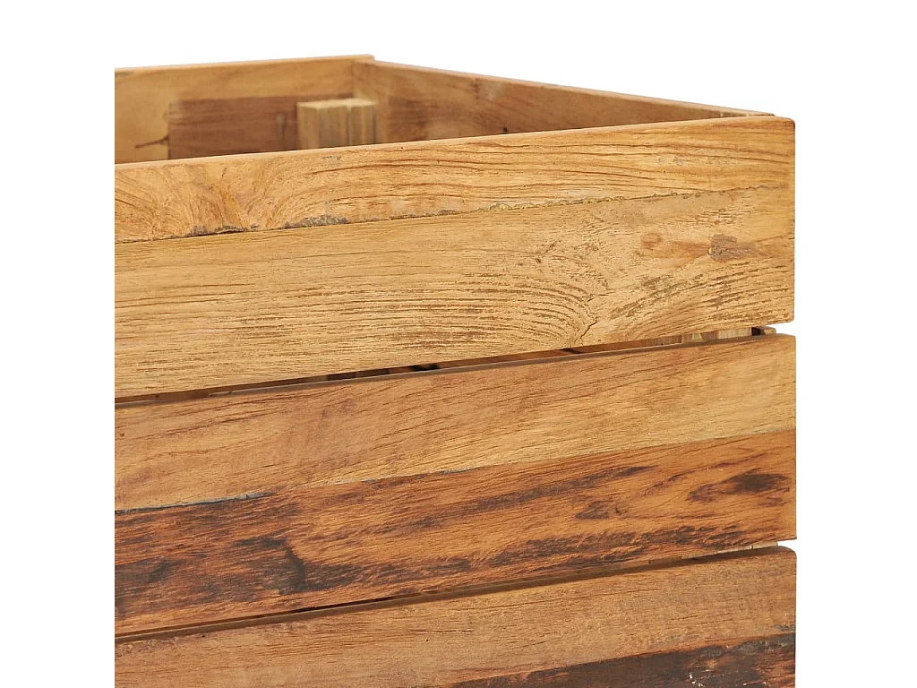 Jardinière 100x40x72 Bois de teck recyclé et acier