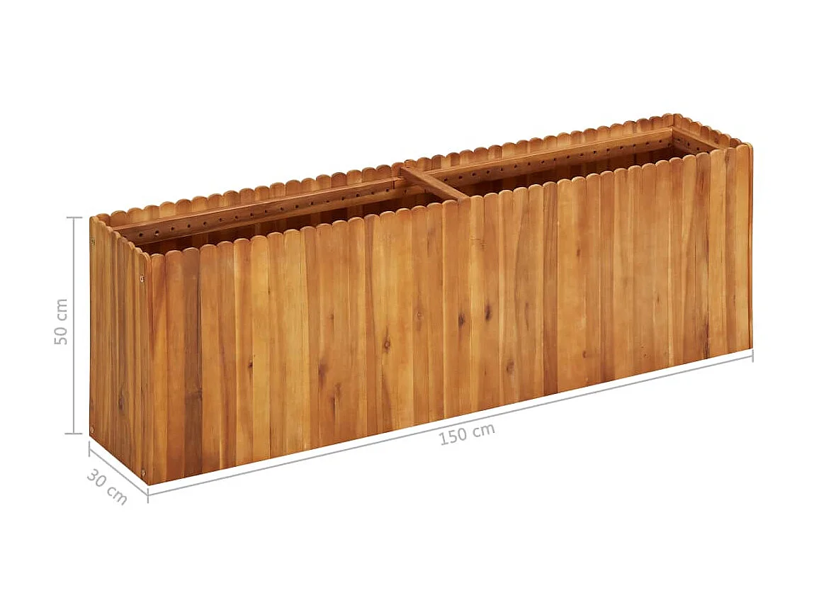 Lit surélevé de jardin 150x30x50 Bois massif d'acacia