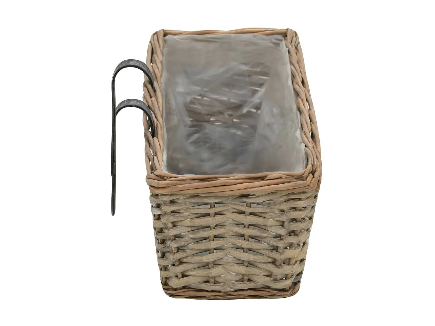 Jardinières de balcon 2 pcs Osier avec doublure de PE 80cm