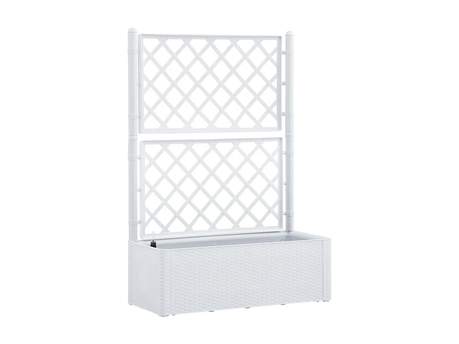 Jardinière et treillis et système d'arrosage Blanc