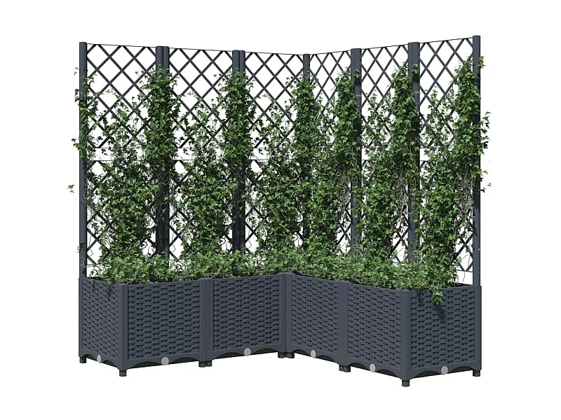 Jardinière avec treillis Gris foncé 120x120x136 PP