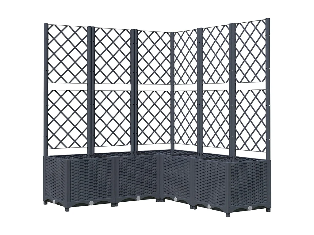 Jardinière avec treillis Gris foncé 120x120x136 PP