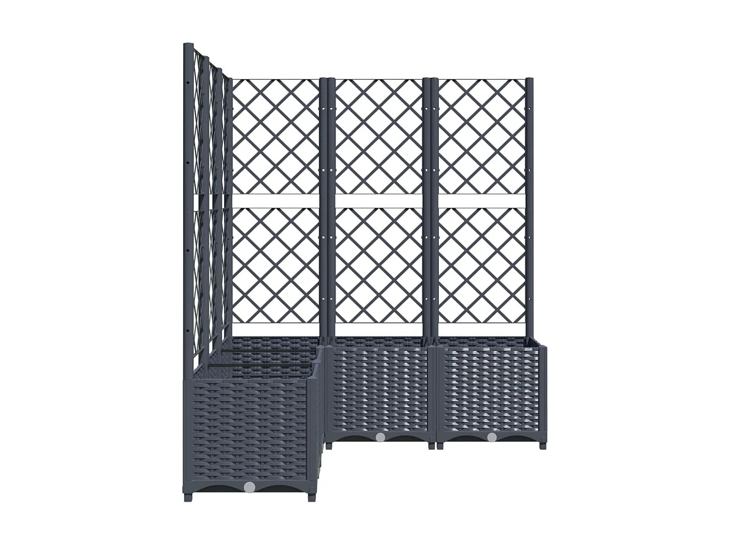 Jardinière avec treillis Gris foncé 120x120x136 PP