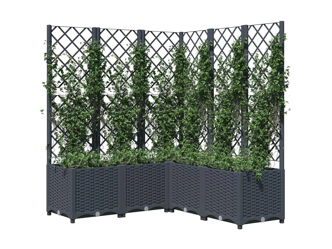 Jardinière avec treillis Gris foncé 120x120x136 PP
