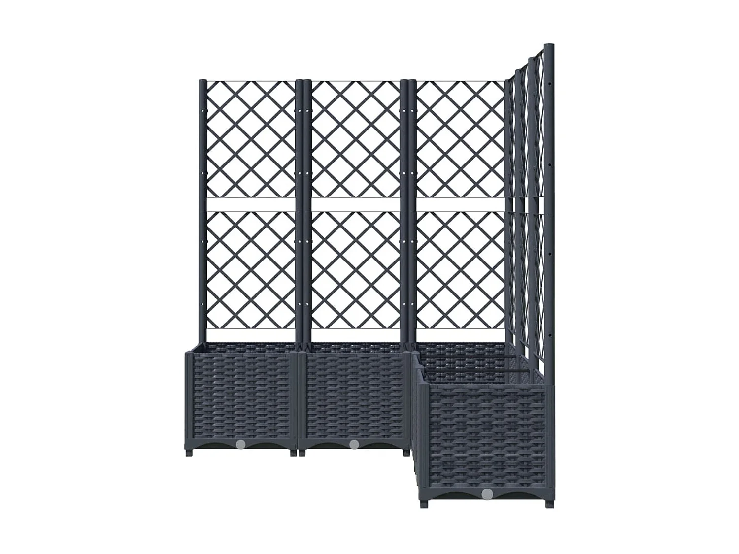 Jardinière avec treillis Gris foncé 120x120x136 PP