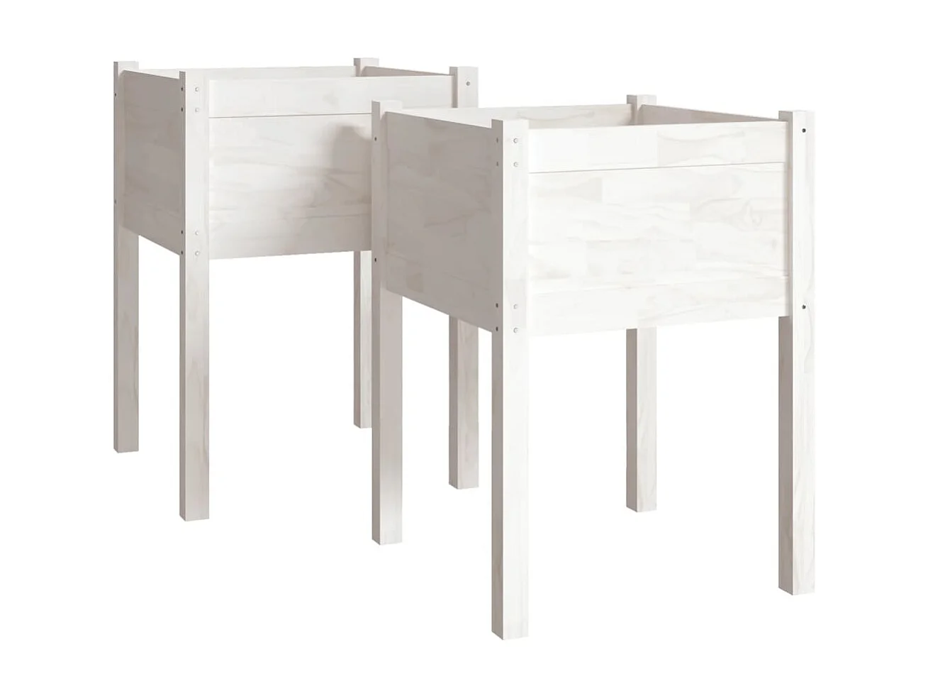 Jardinières 2 pcs Blanc 50x50x70 Bois de pin massif