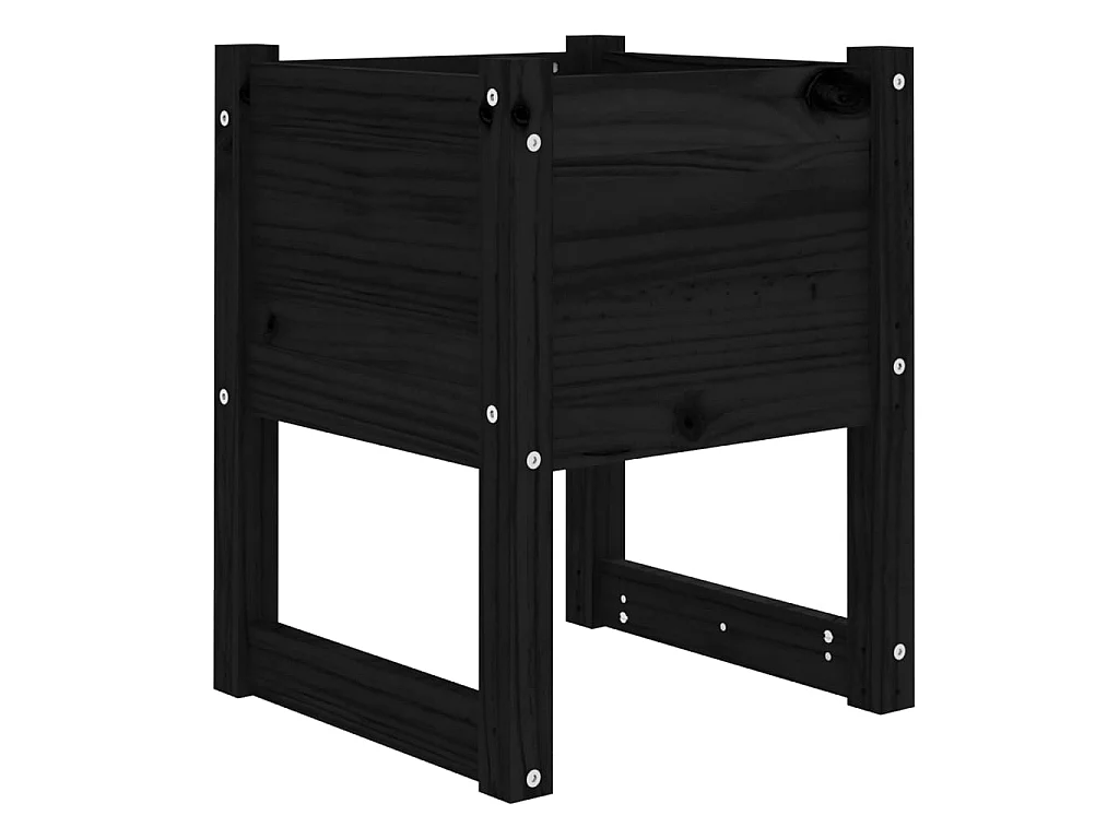 Jardinières 2 pcs Noir 40x40x52,5 Bois massif de pin