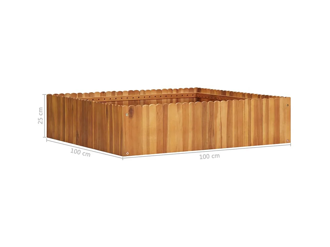 Jardinière 100x100x25 Bois massif d'acacia