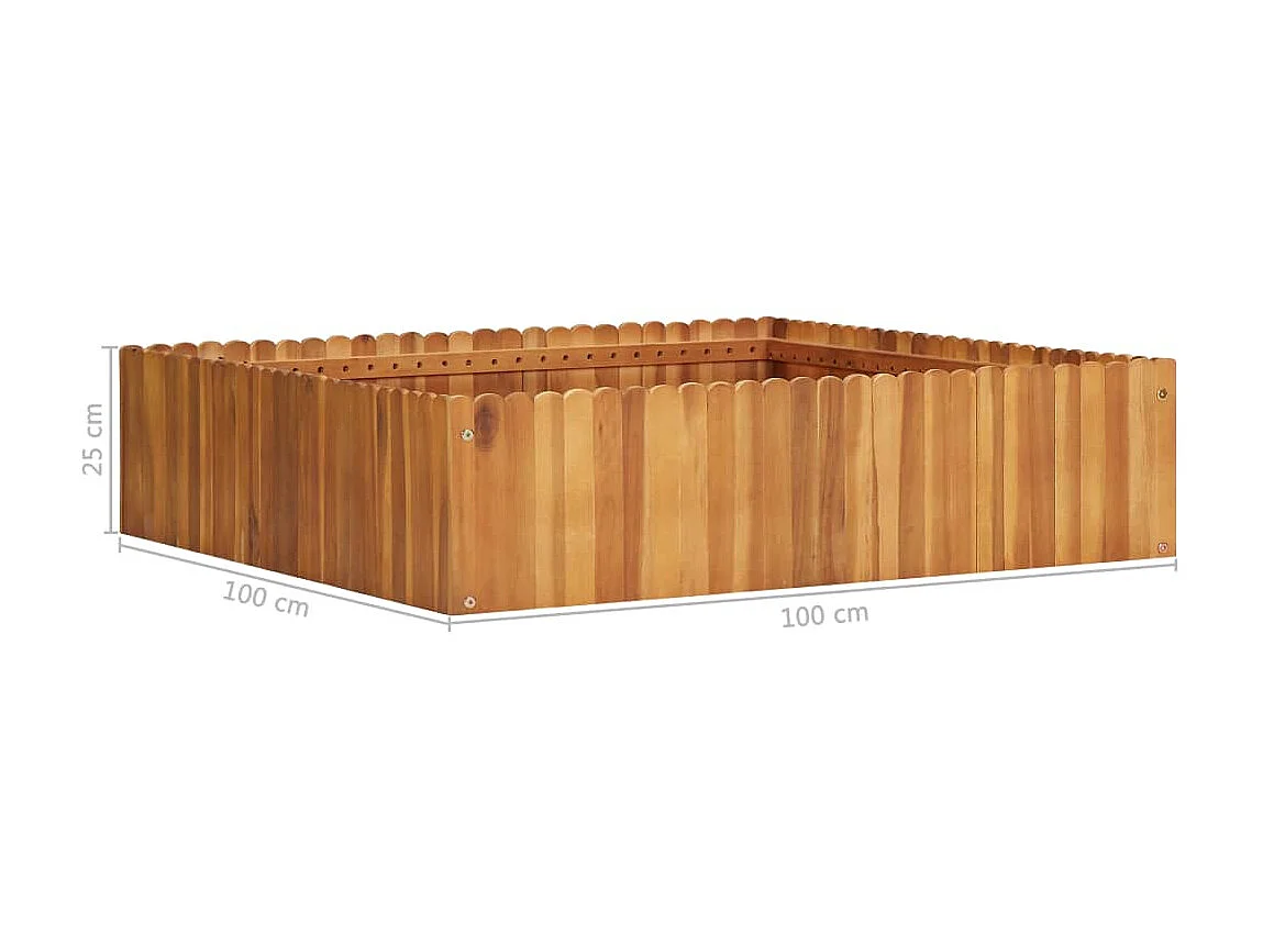 Jardinière 100x100x25 Bois massif d'acacia