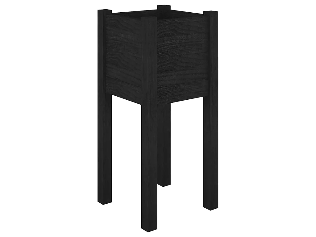 Jardinières d'extérieur 2 pcs Noir 31x31x70 Bois de pin