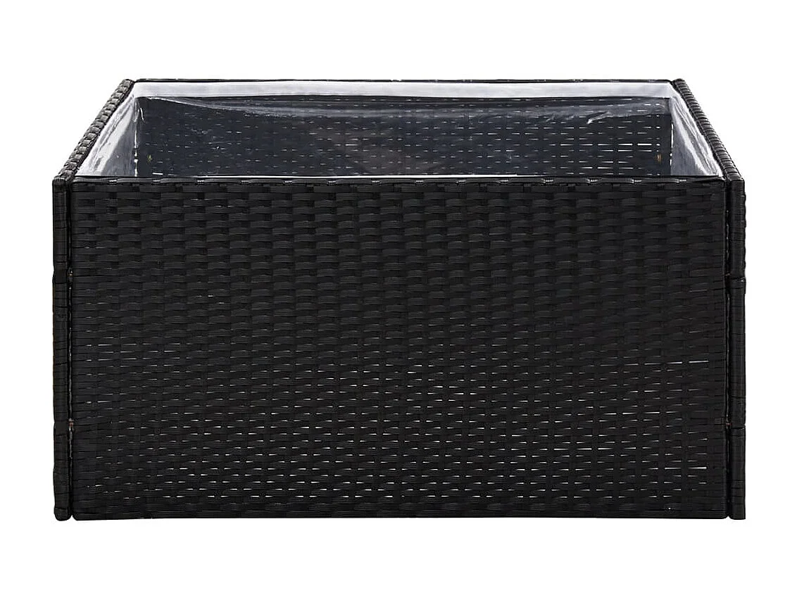 Plantenbak 80x80x40 cm poly rattan zwart