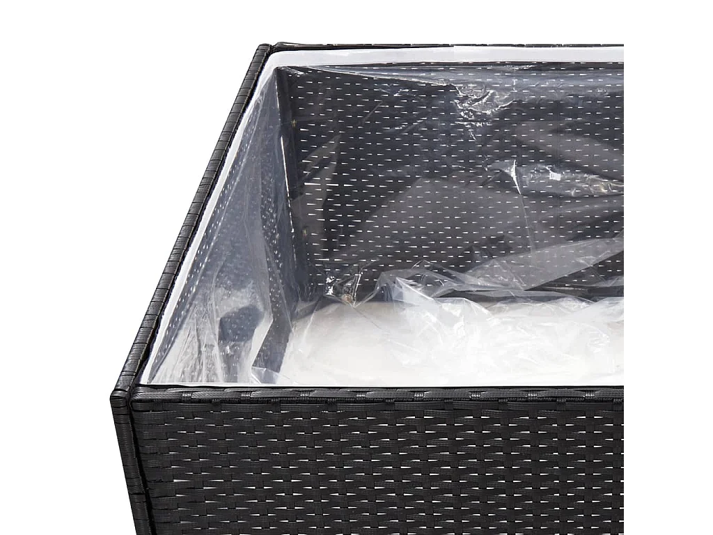 Plantenbak 80x80x40 cm poly rattan zwart