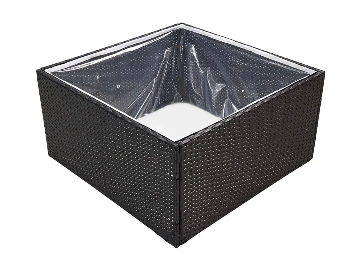 Jardinière Noir 80x80x40 Résine tressée