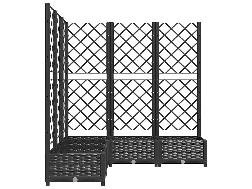 Jardinière avec treillis Noir 120x120x121,5 PP