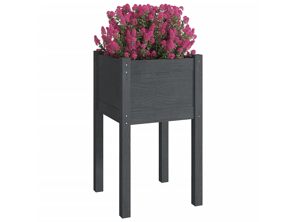 Jardinière d'extérieur Gris 40x40x70 Bois de pin massif