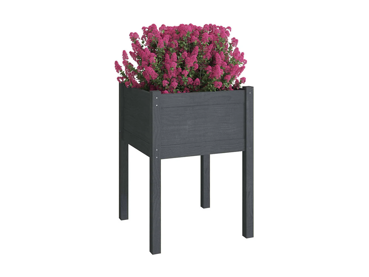 Jardinière Gris 50x50x70 Bois de pin massif