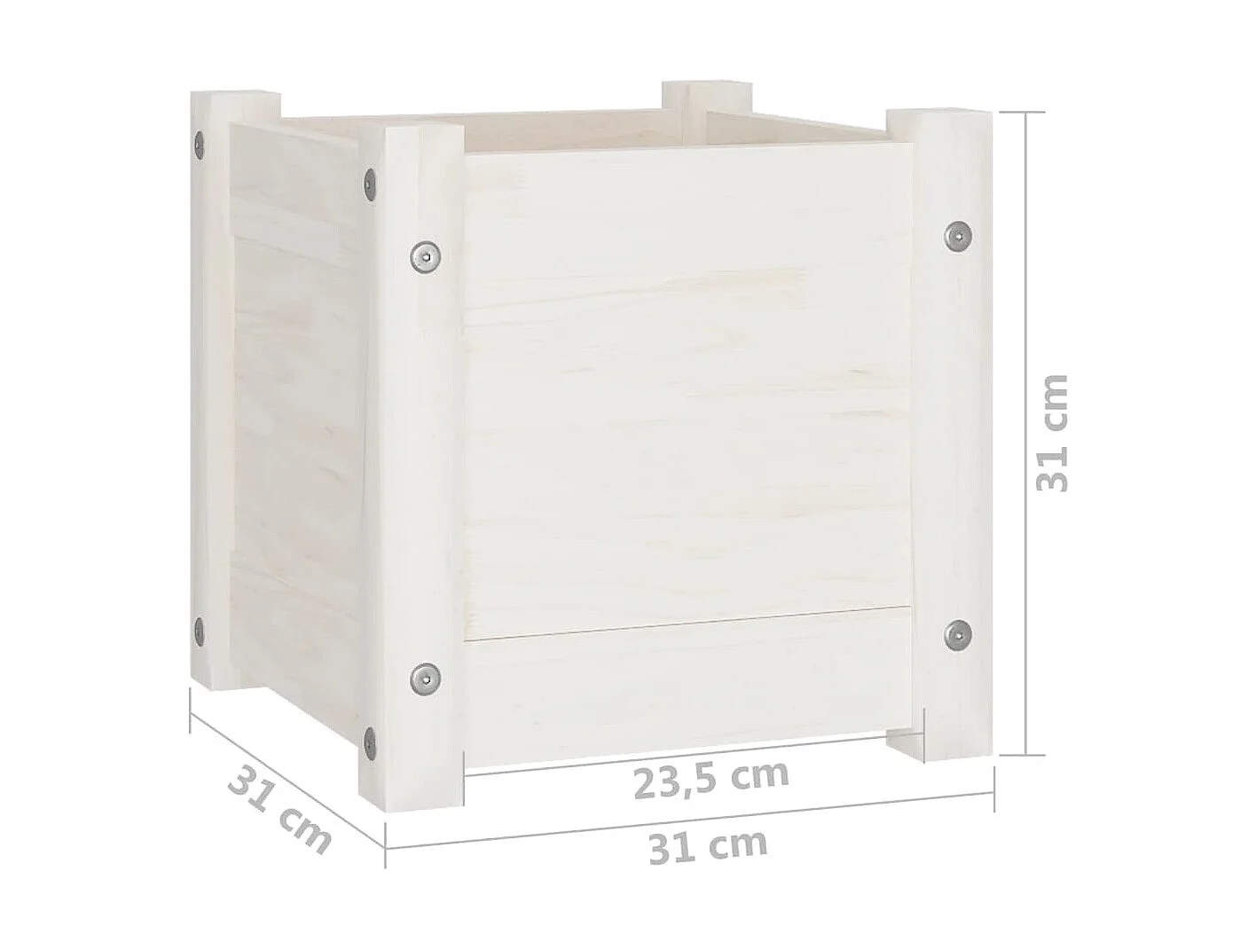 Jardinière d'extérieur Blanc 31x31x31 Bois de pin massif