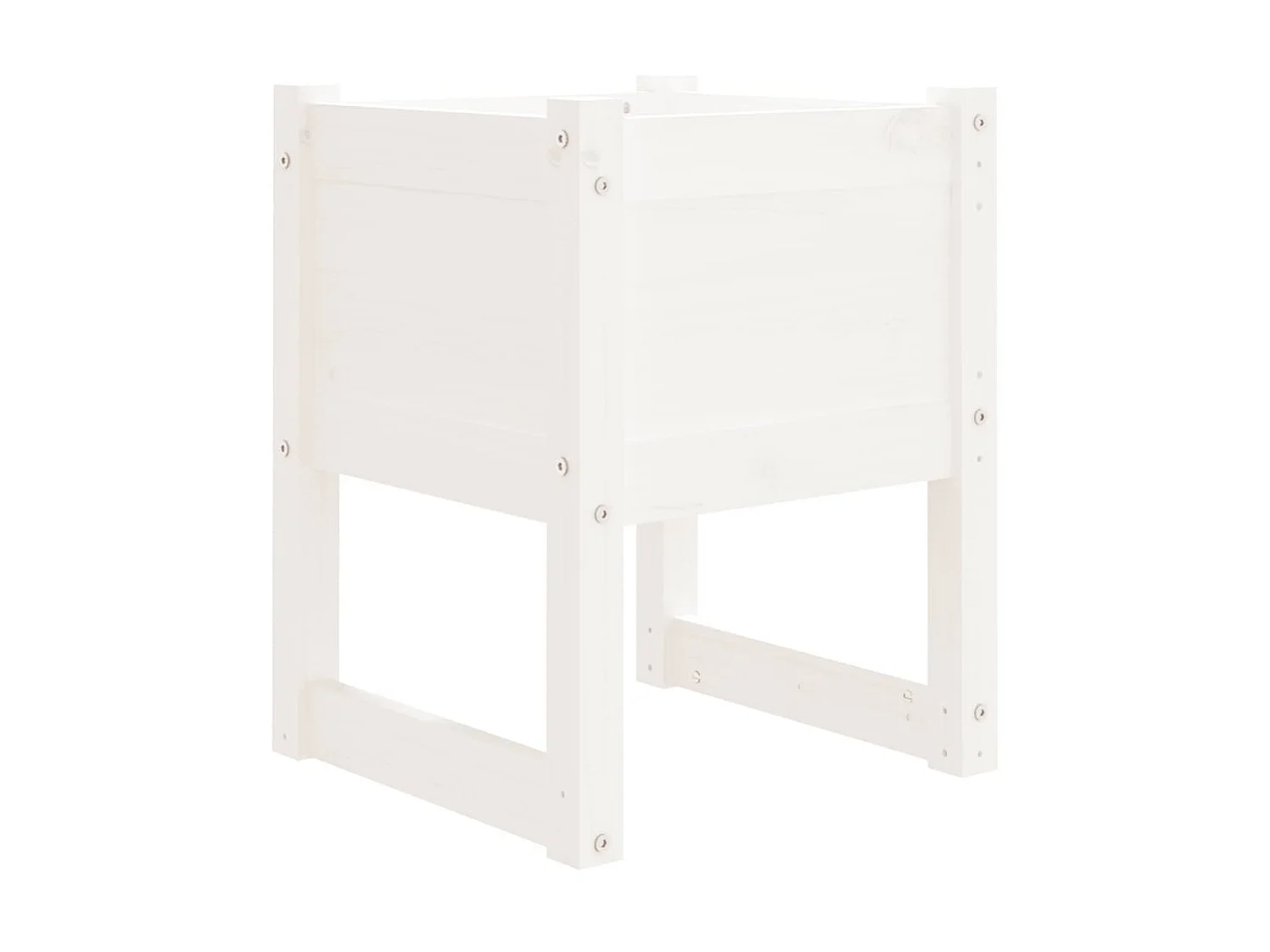 Jardinière Blanc 40x40x52,5 Bois massif de pin