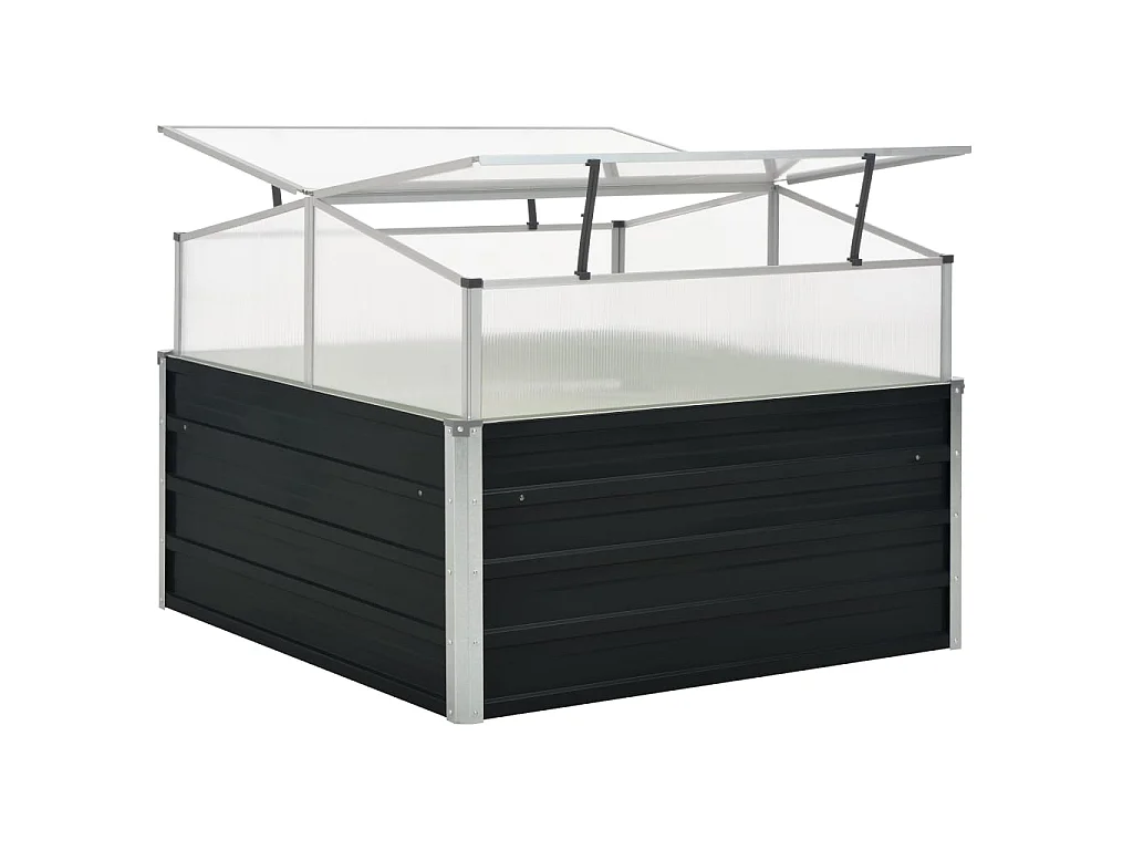 Serre Anthracite 100x100x77 Acier galvanisé