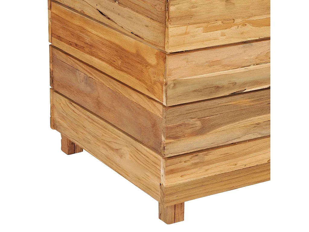 Jardinière 150x40x55 Bois de teck recyclé et acier