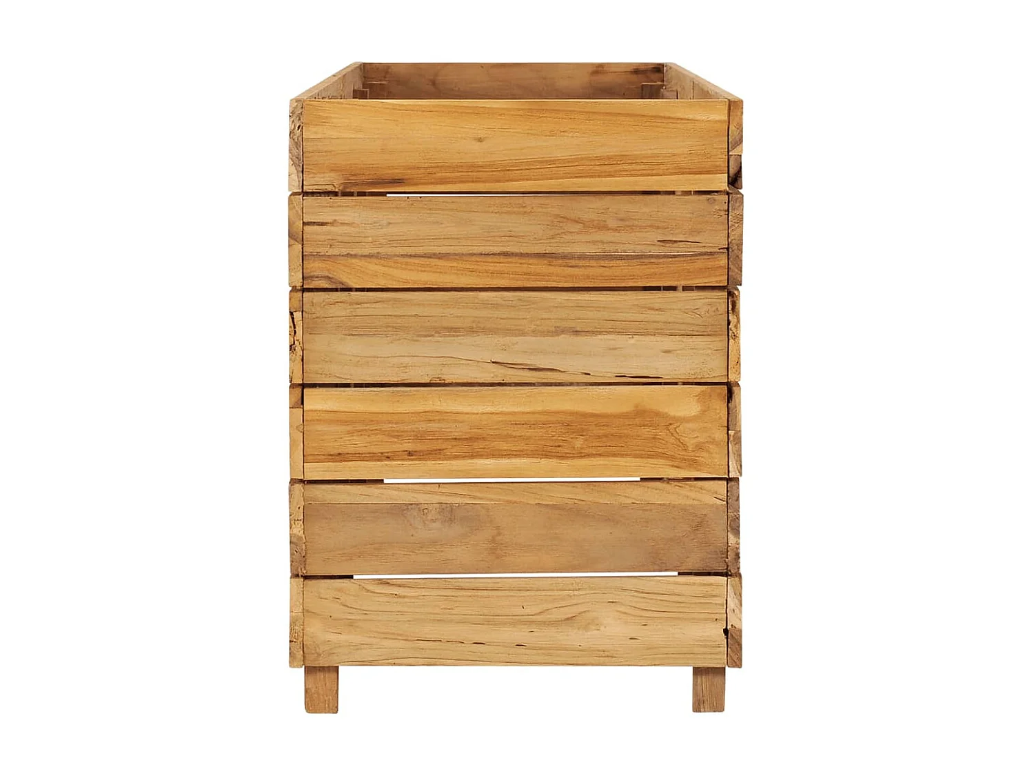 Jardinière 150x40x55 Bois de teck recyclé et acier