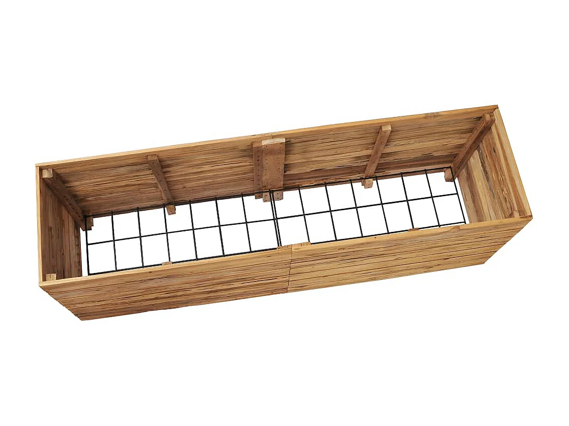 Jardinière 150x40x55 Bois de teck recyclé et acier