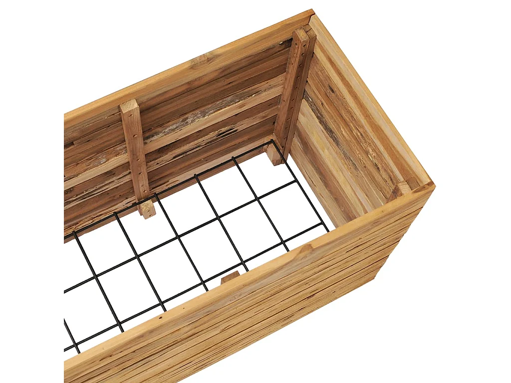 Jardinière 150x40x55 Bois de teck recyclé et acier