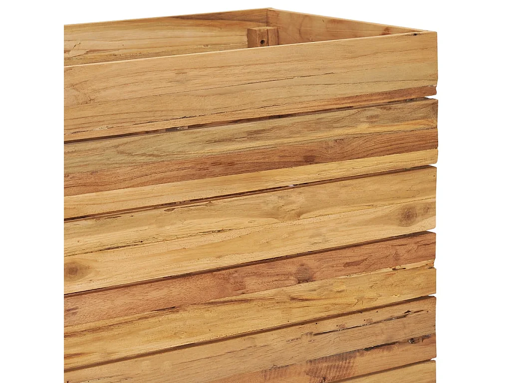 Jardinière 150x40x55 Bois de teck recyclé et acier