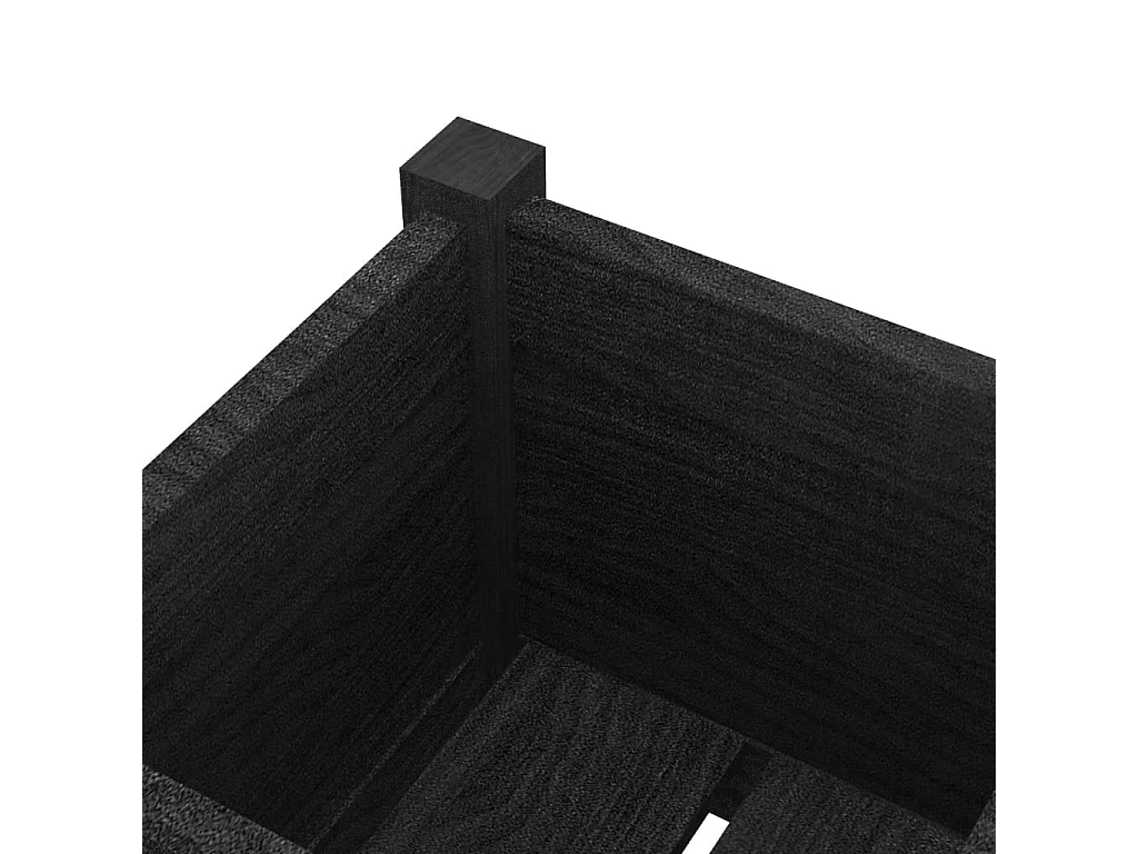 Jardinière d'extérieur Noir 31x31x70 Bois de pin massif