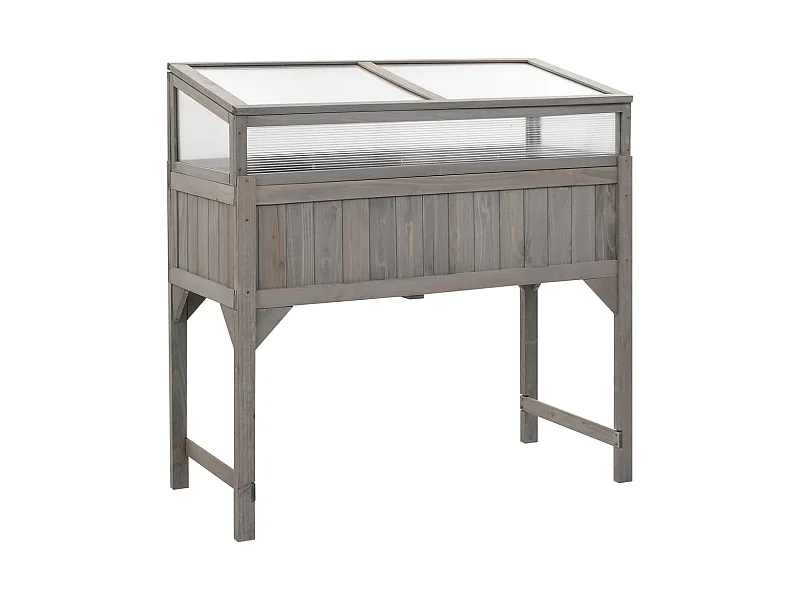 Jardinière avec serre 110x54x120 Bois de sapin massif