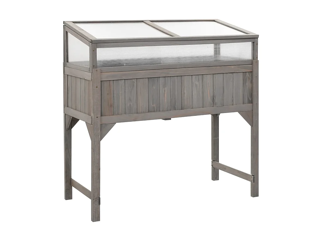 Jardinière avec serre 110x54x120 Bois de sapin massif