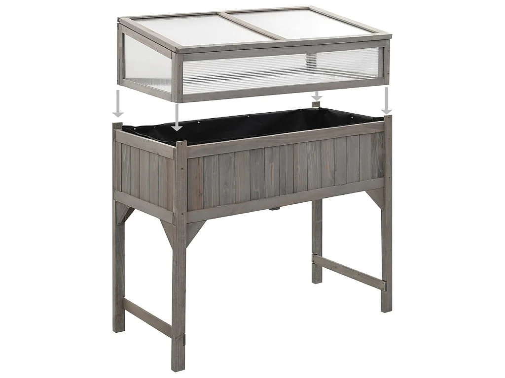 Jardinière avec serre 110x54x120 Bois de sapin massif