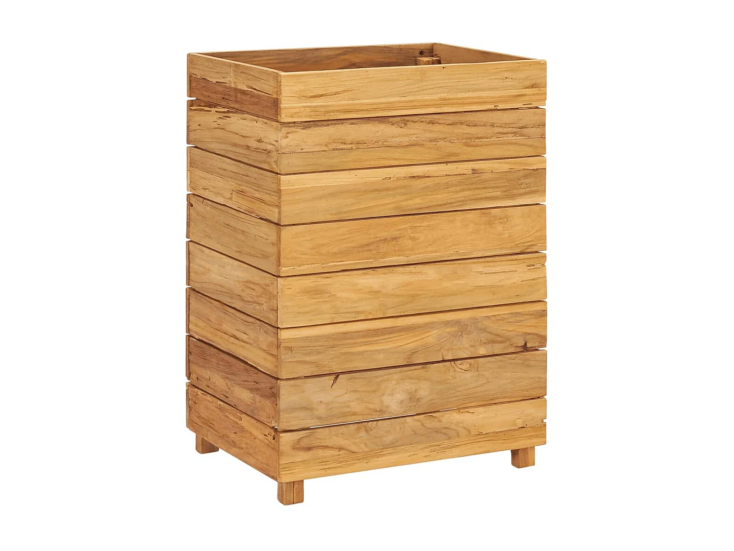 Jardinière 50x40x72 Bois de teck recyclé et acier