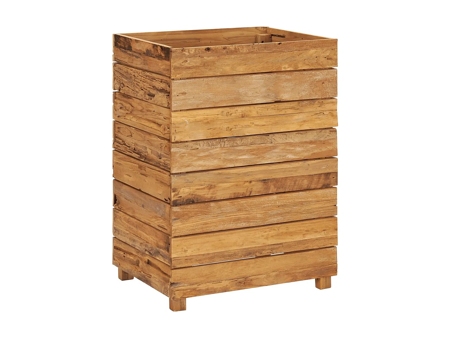 Jardinière 50x40x72 Bois de teck recyclé et acier