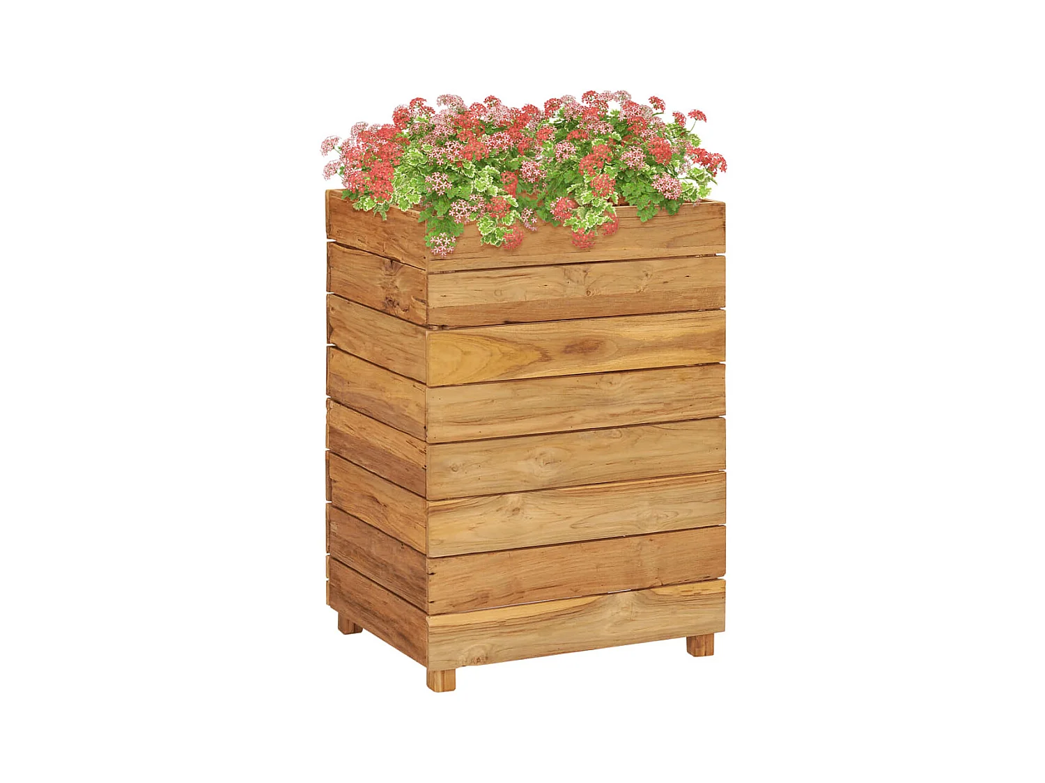 Jardinière 50x40x72 Bois de teck recyclé et acier